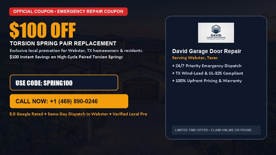 David Garage Door Repair $100 OFF Dual Torsion Spring Replacement