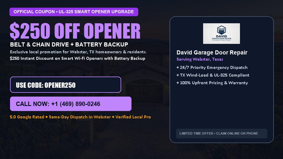 David Garage Door Repair $250 OFF Premium LiftMaster Opener Installation